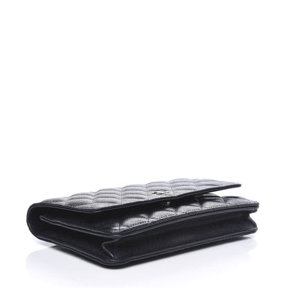 Chanel Caviar Quilted Wallet On Chain WOC Navy Blue 3 of 11