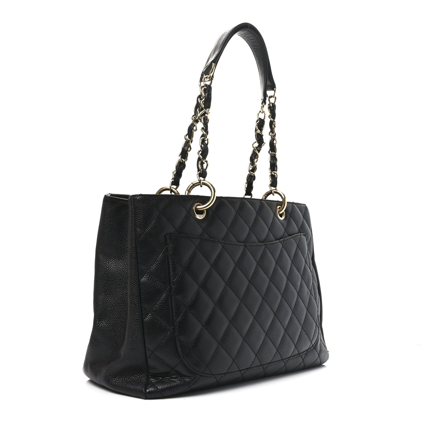 Caviar Quilted Grand Shopping Tote GST Black