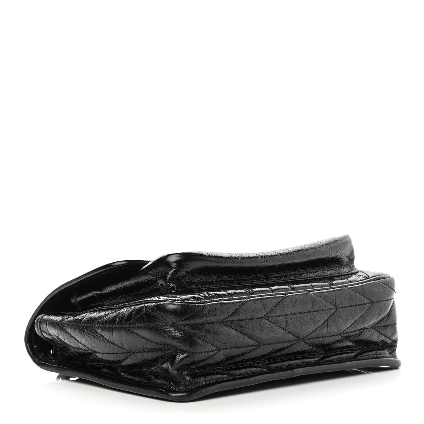 Vitello Shine Trapu Shoulder Bag Black