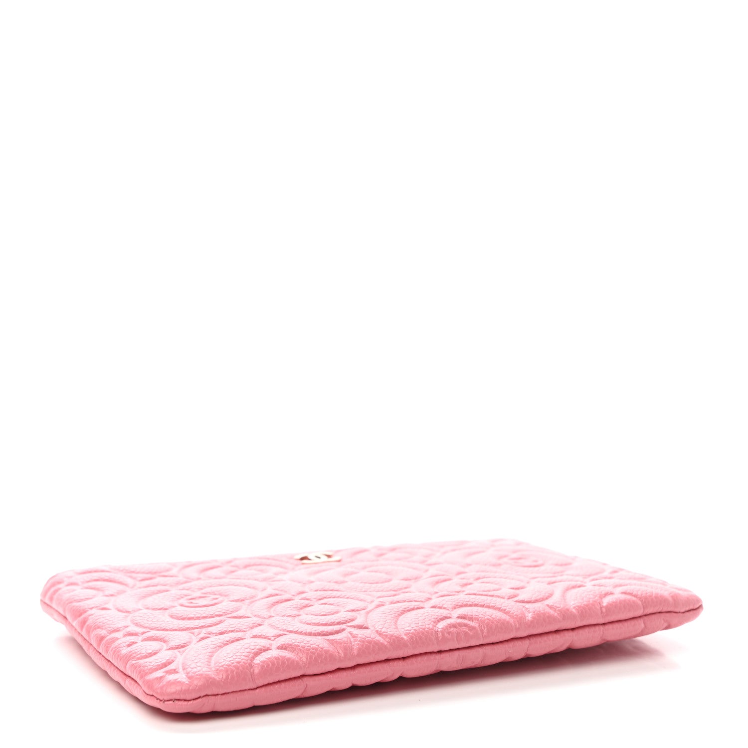 Chanel Caviar Camellia Embossed Cosmetic Pouch Pink 4 of 8