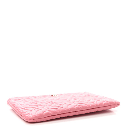 Chanel Caviar Camellia Embossed Cosmetic Pouch Pink 4 of 8
