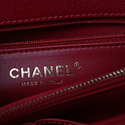 Chanel Caviar Quilted Small Coco Handle Flap Red 6 of 10