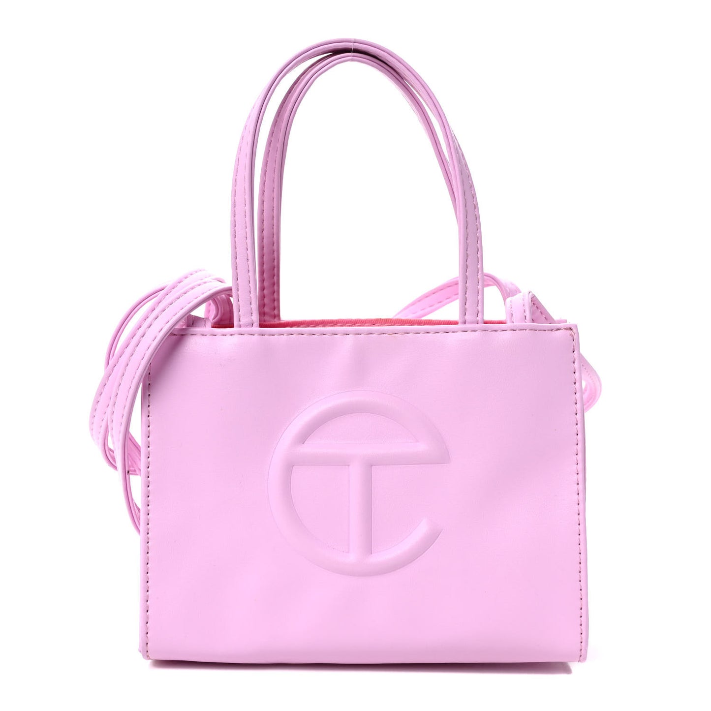 Vegan Leather Small Shopping Bag Bubblegum