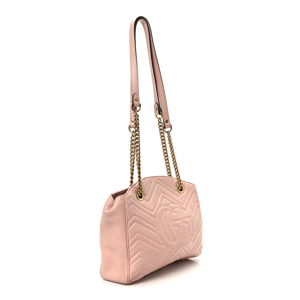Calfskin Matelasse Medium GG Marmont Open Top Shoulder Bag Perfect Pink