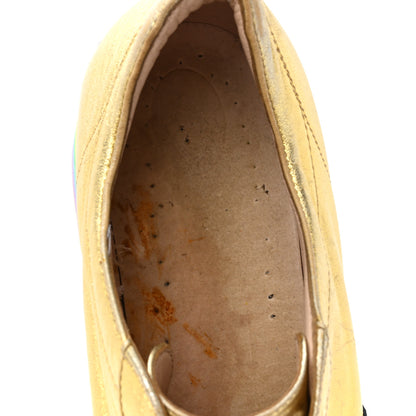 Gucci Metallic Nappa Peggy Platform Sneakers 38.5 Oro Vecchio 10 of 13