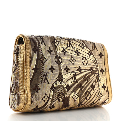 Louis Vuitton Monogram Brocade Thalie Clutch Gold 3 of 7