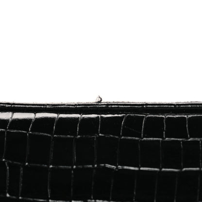 Tom Ford Calfskin Crocodile Embossed Small Zip Belt Bag Black 9 of 9
