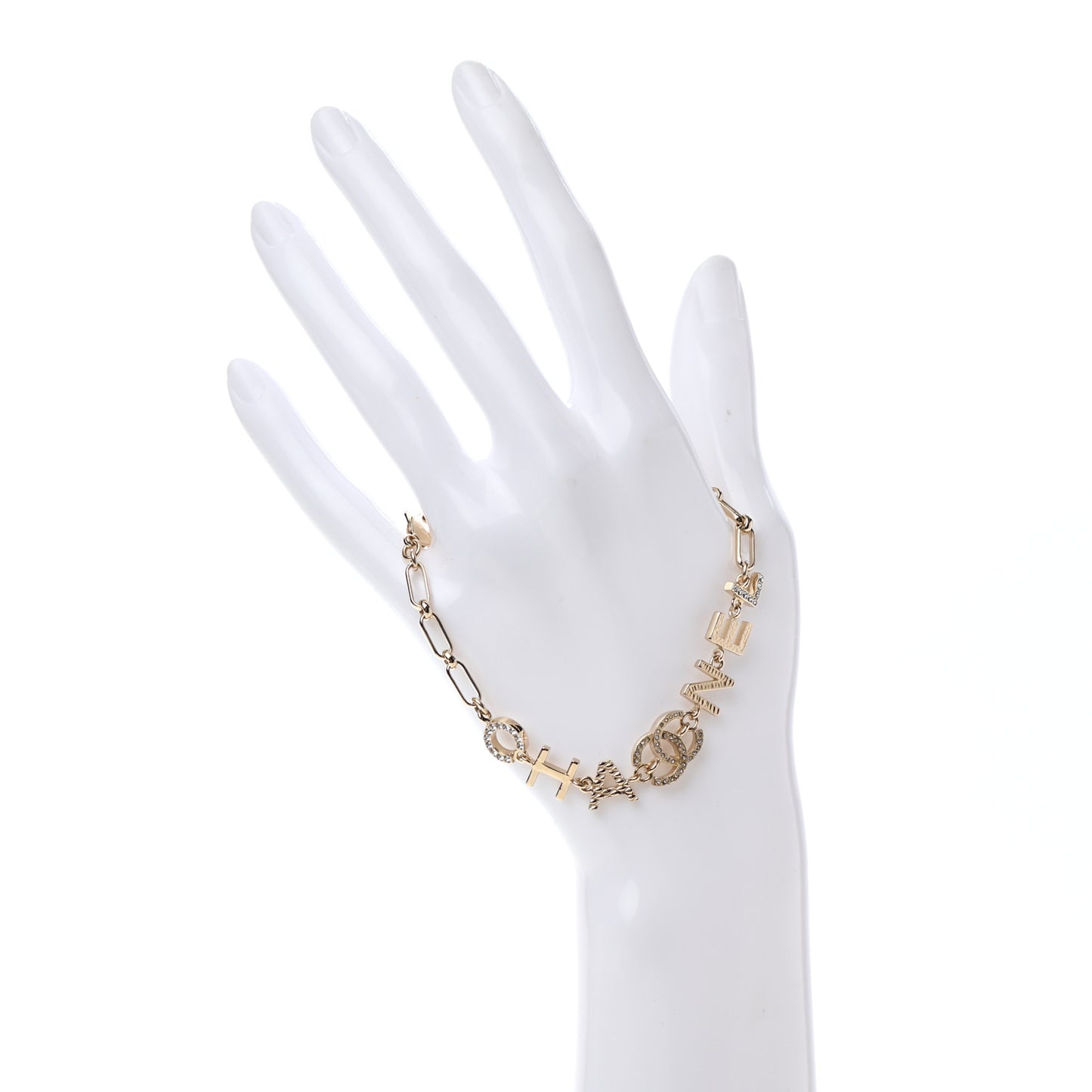 Metal Logo CC Chain Bracelet Gold