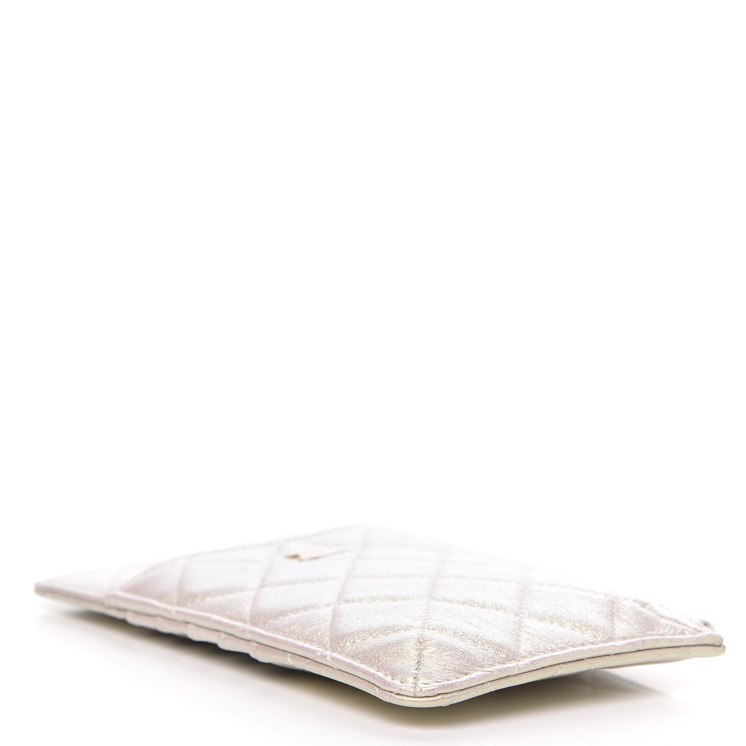 Chanel Iridescent Lambskin Quilted Classic Flat Wallet Pouch Ivory 4 of 8