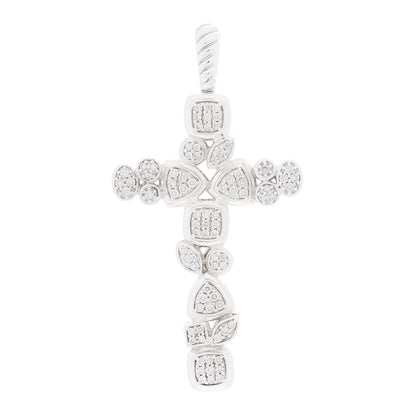 David Yurman Sterling Silver Diamond Mosaic Cross Pendant 1 of 4