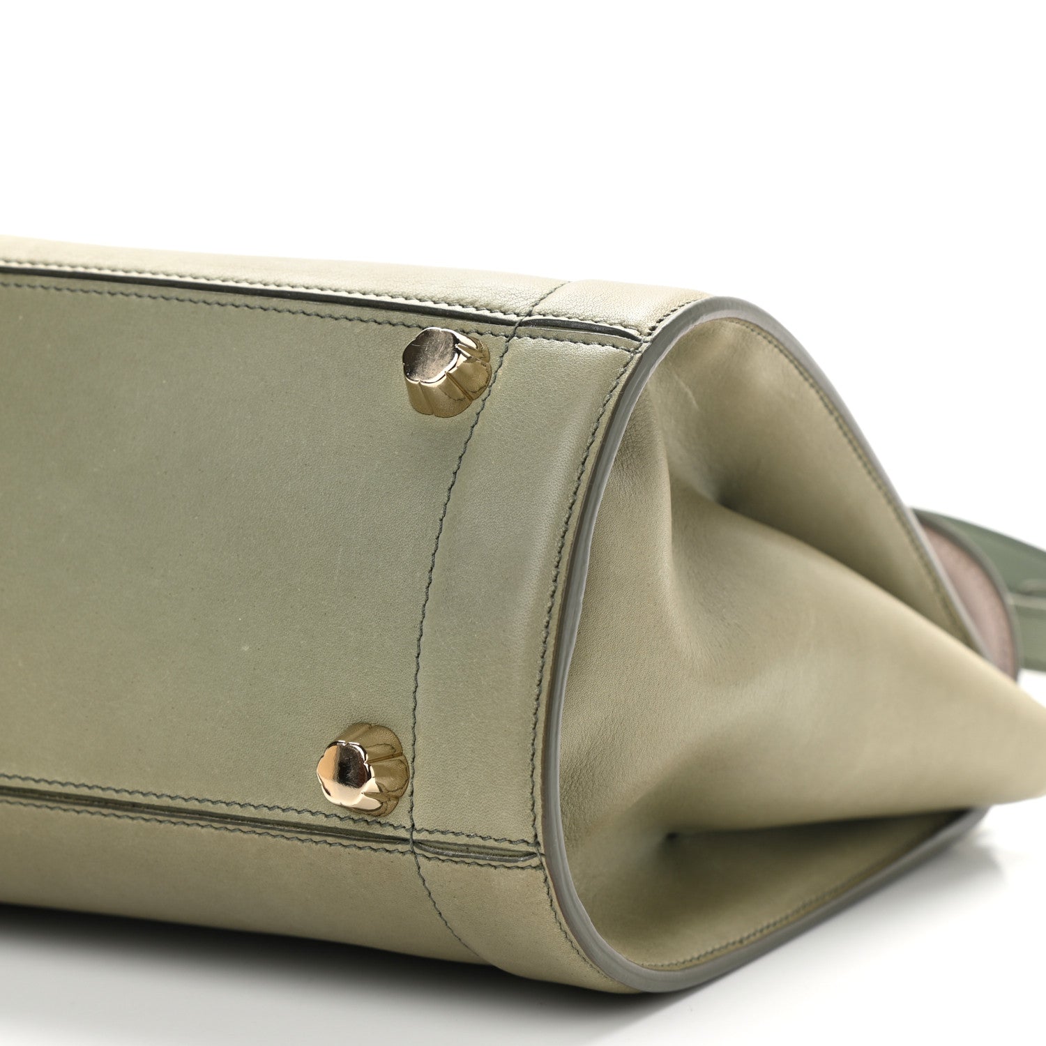 Salvatore Ferragamo Calfskin Sofia Rainbow Top Handle Bag Dark Olive Green 10 of 10