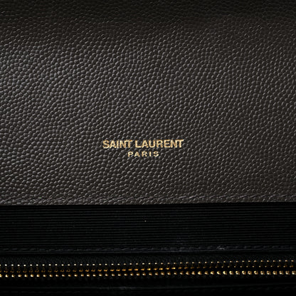 Saint Laurent Grain De Poudre Textured Mixed Matelasse Large Triquilt Monogram Satchel Pebble 6 of 14