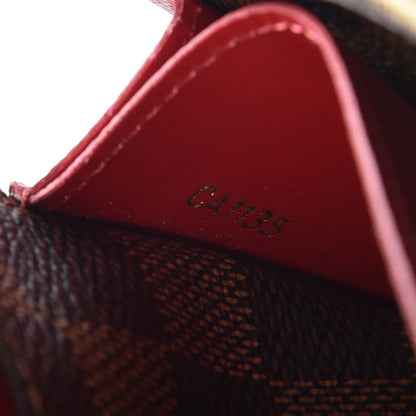 Louis Vuitton Damier Ebene Emilie Wallet Red 7 of 8
