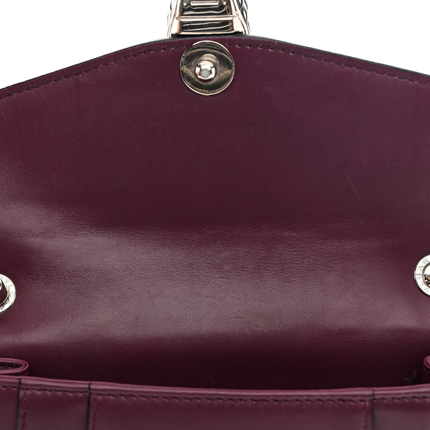 Bulgari Calfskin Small Serpenti Forever Snake Strap Crossbody Bag Purple 14 of 14