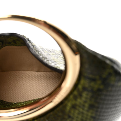 Jacquemus Snakeskin Printed Lambskin Le Petit Calino Ring Top Handle Bag Green 5 of 9