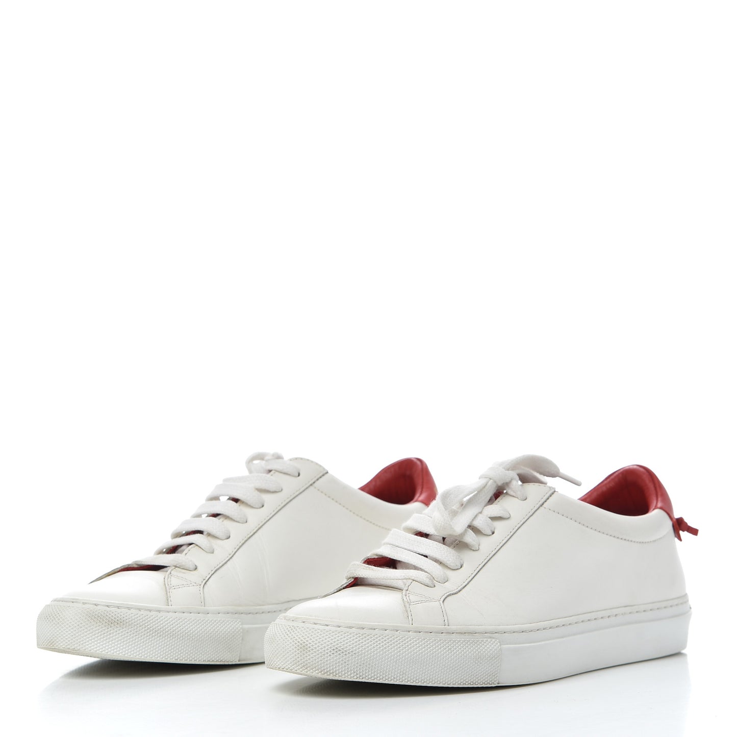 Calfskin Womens Urban Street Sneakers 38 White Red