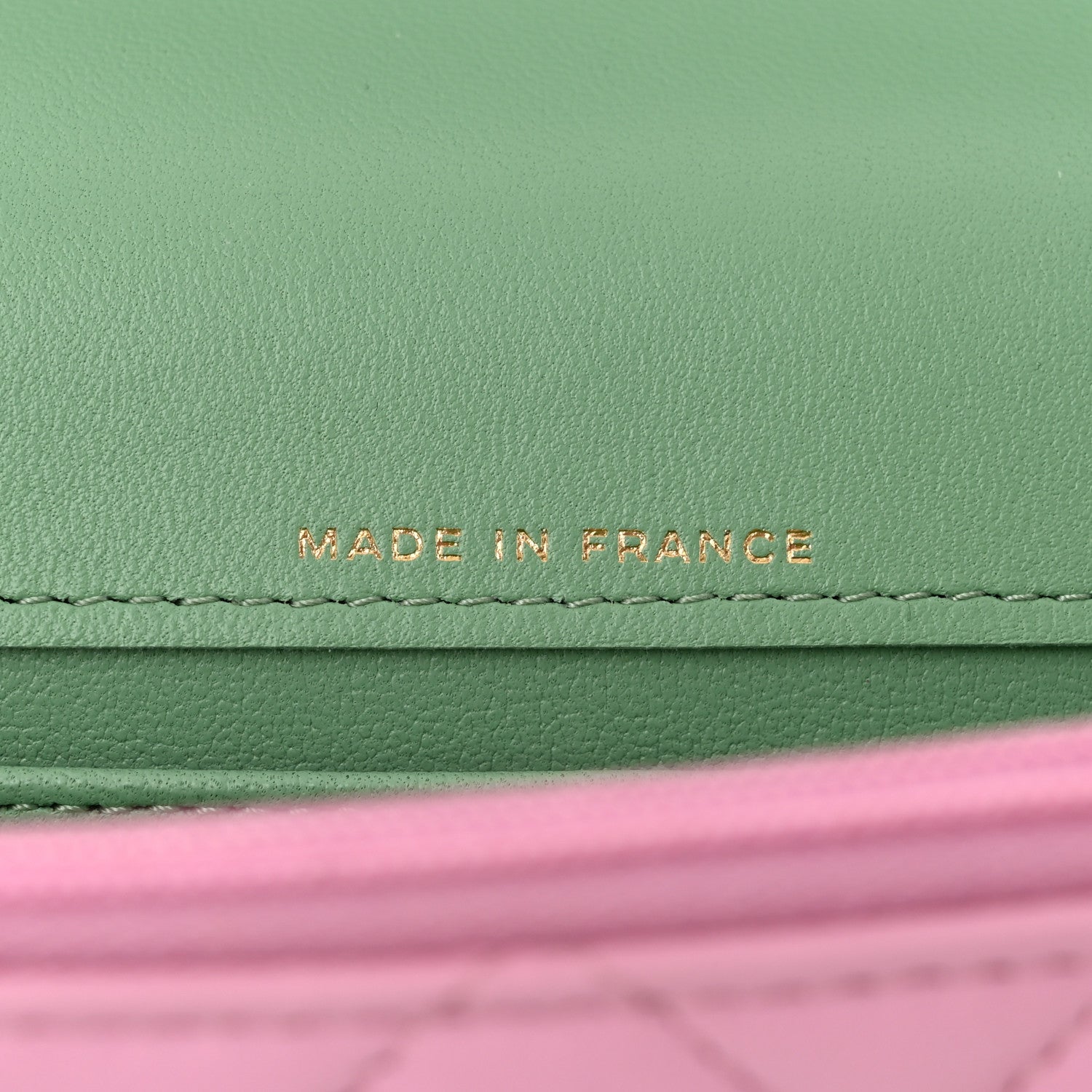 Chanel Lambskin Quilted Flap Phone Holder With Chain Lilac Light Green 7 of 12