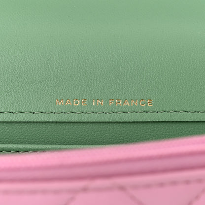 Chanel Lambskin Quilted Flap Phone Holder With Chain Lilac Light Green 7 of 12