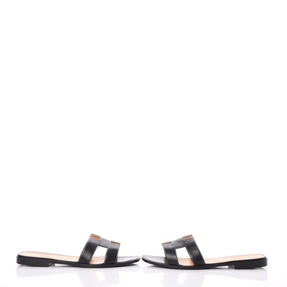Hermes Box Calfskin Oran Sandals 40 Black 8 of 10