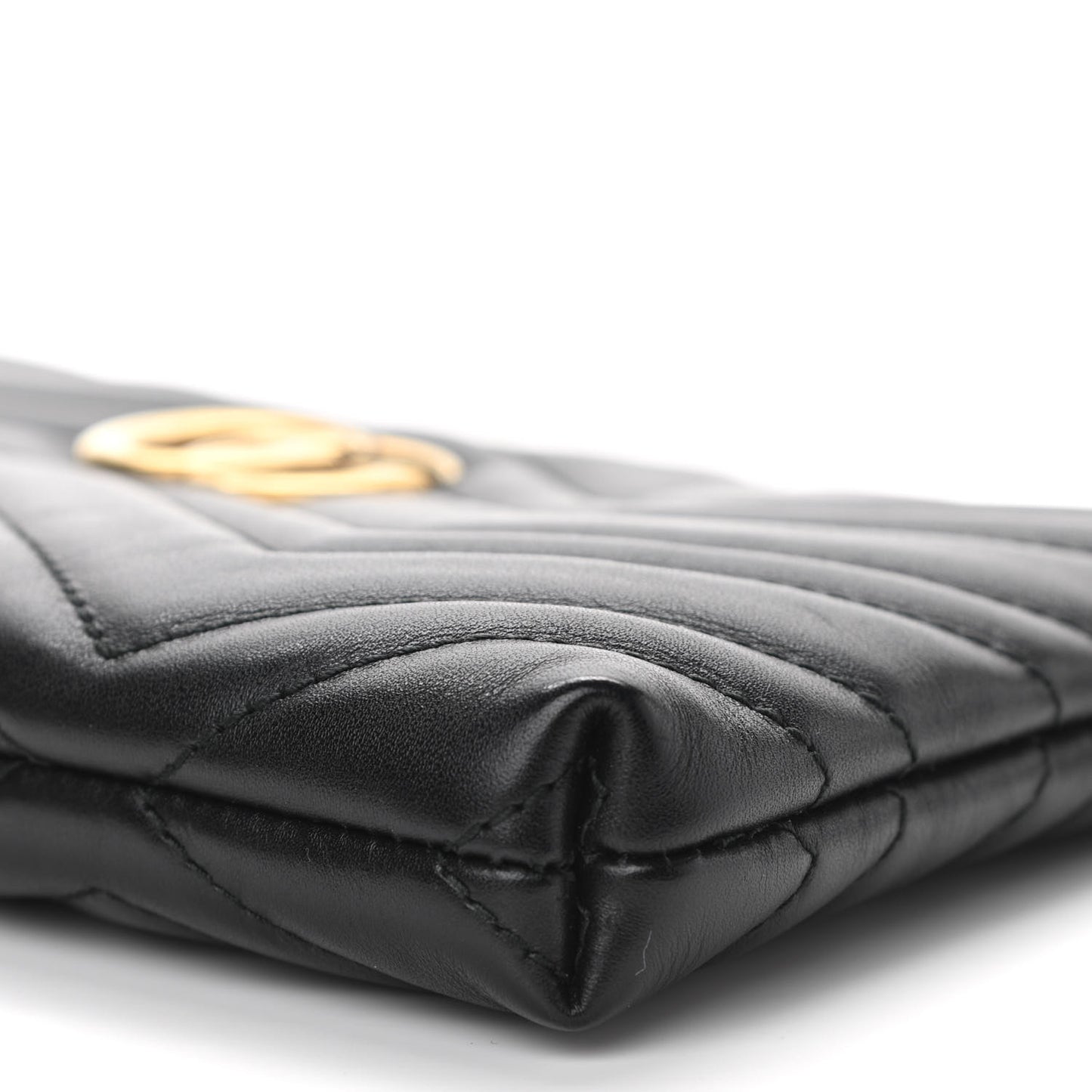 Calfskin Matelasse Mini GG Marmont Chain Bag Black