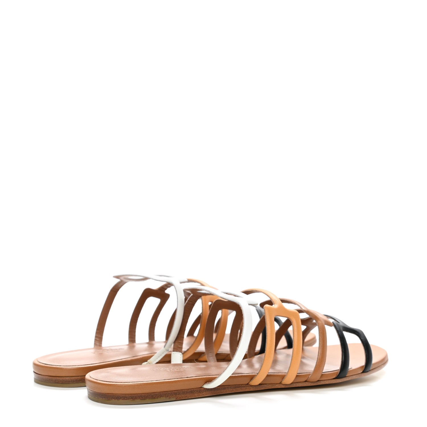 Hermes Nappa Calfskin Olympe Sandals 38 Multicolor Natural 5 of 8
