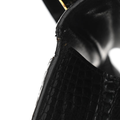 Hermes Shiny Porosus Crocodile Constance 23 Black 11 of 13