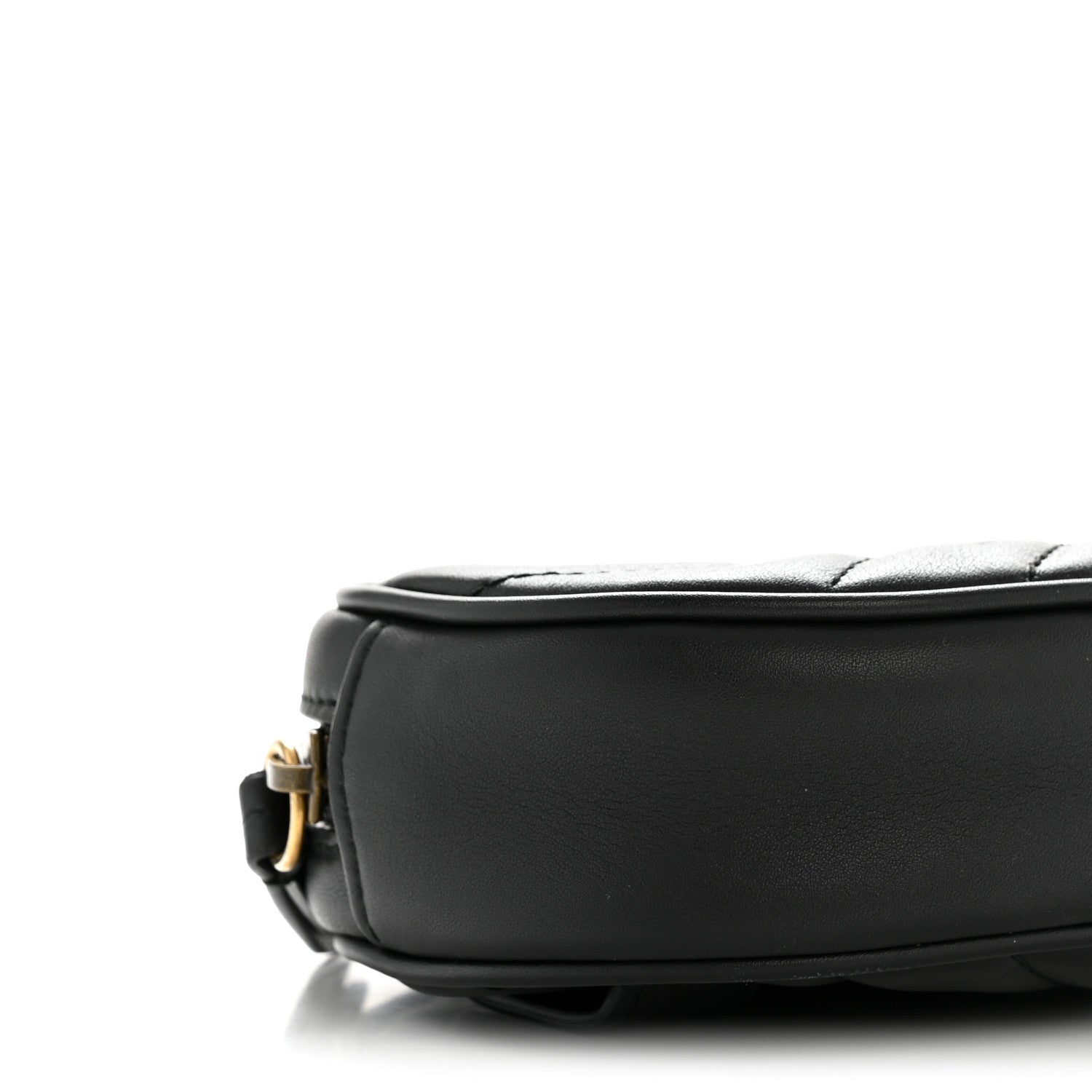 Gucci Calfskin Matelasse GG Marmont Belt Bag 85 34 Black 9 of 12
