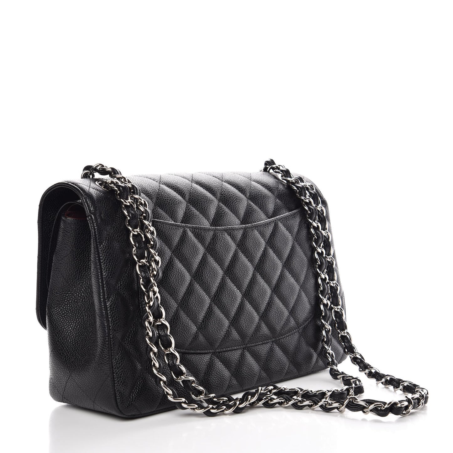 Caviar Quilted Jumbo Double Flap Black