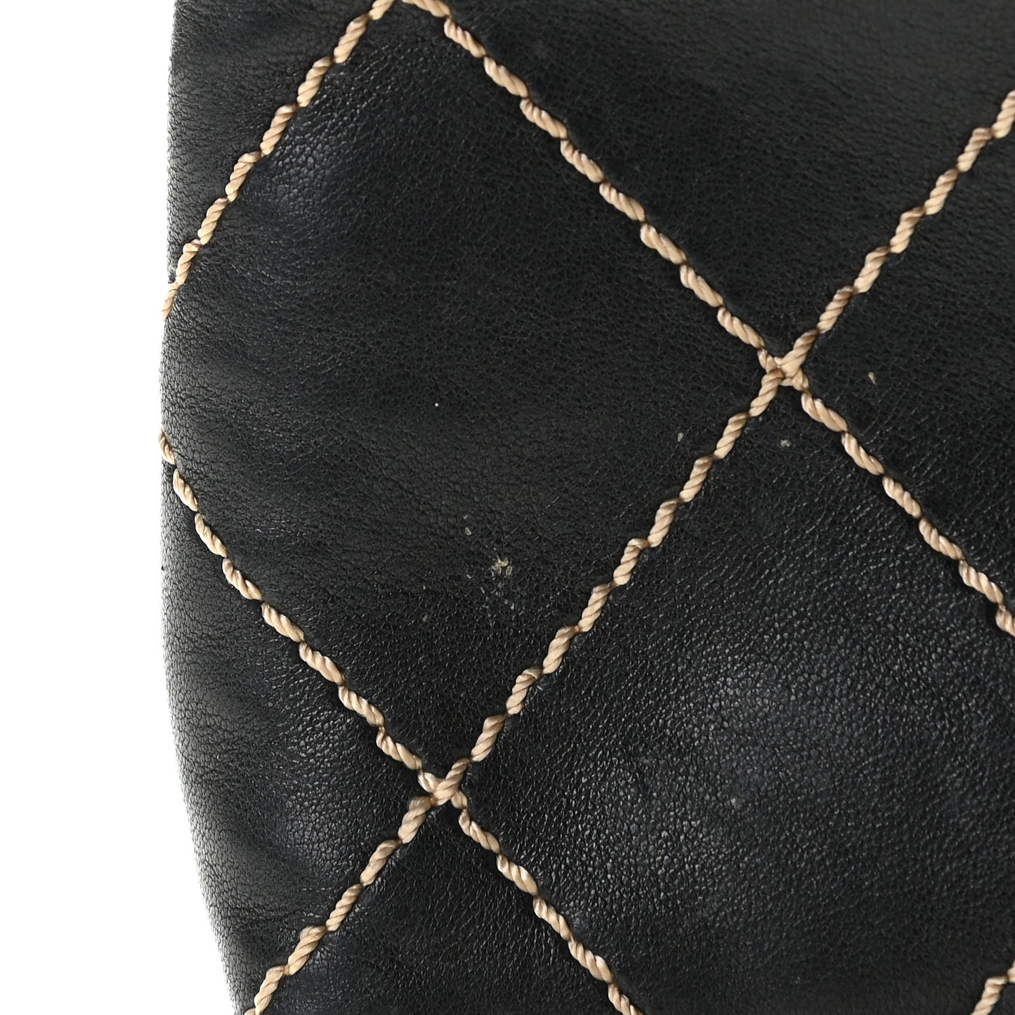 Lambskin Surpique Stitch Pochette Black