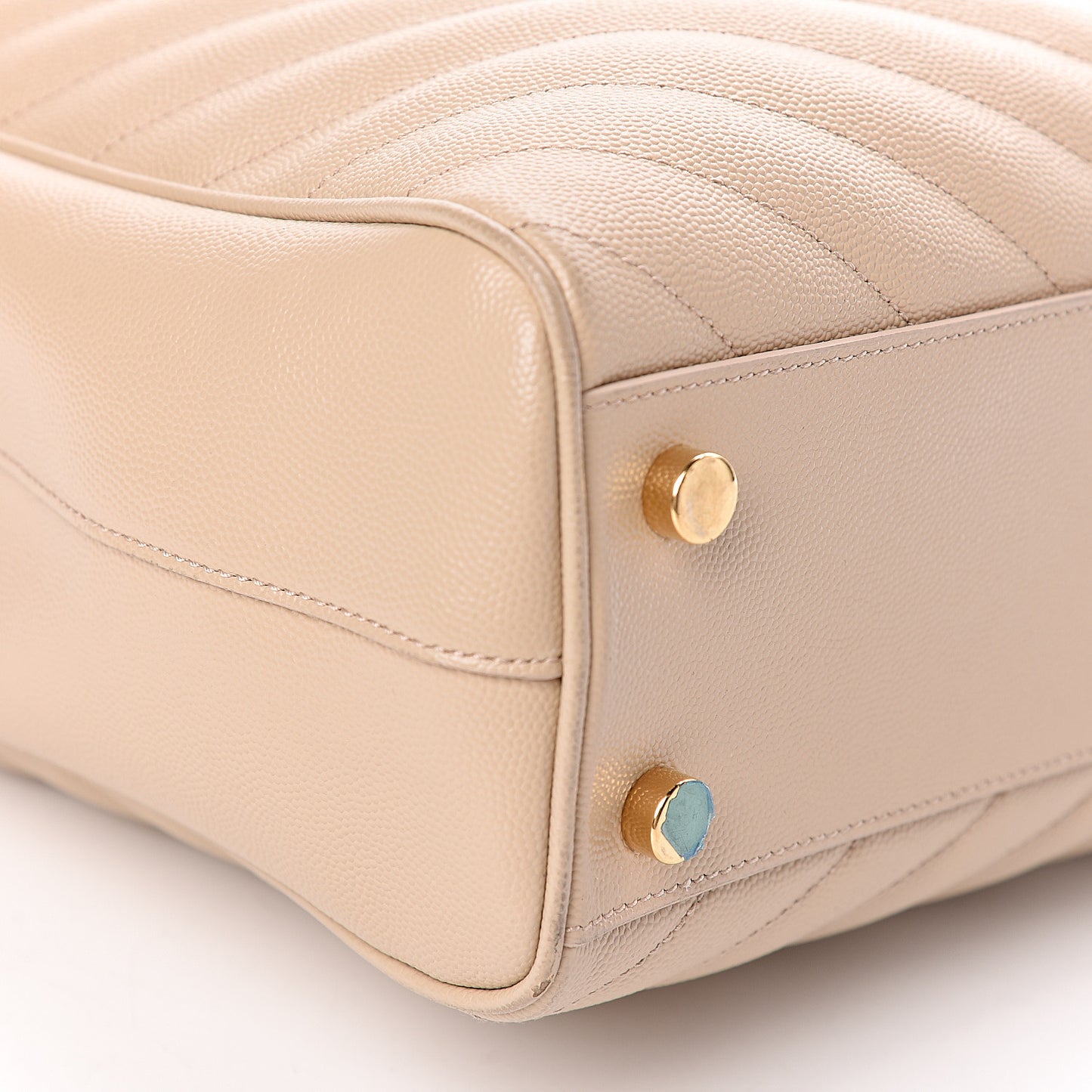 Grain De Poudre Matelasse Chevron Monogram Shopping Bag Nude Powder