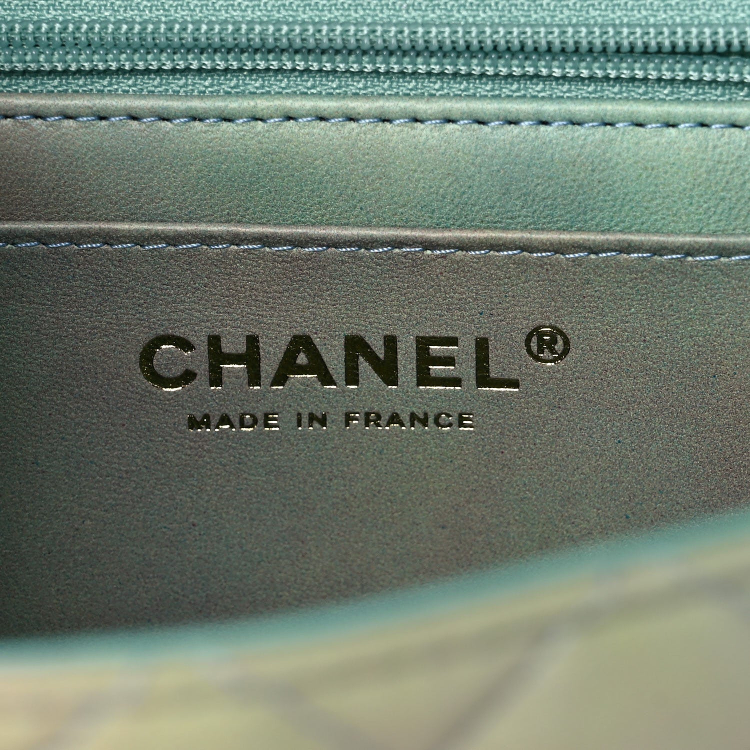 Chanel Lambskin Quilted Ombre Mini Top Handle Rectangular Flap Blue Green 6 of 10