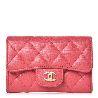 Chanel Caviar Quilted Card Holder Dark Pink 1 of 11