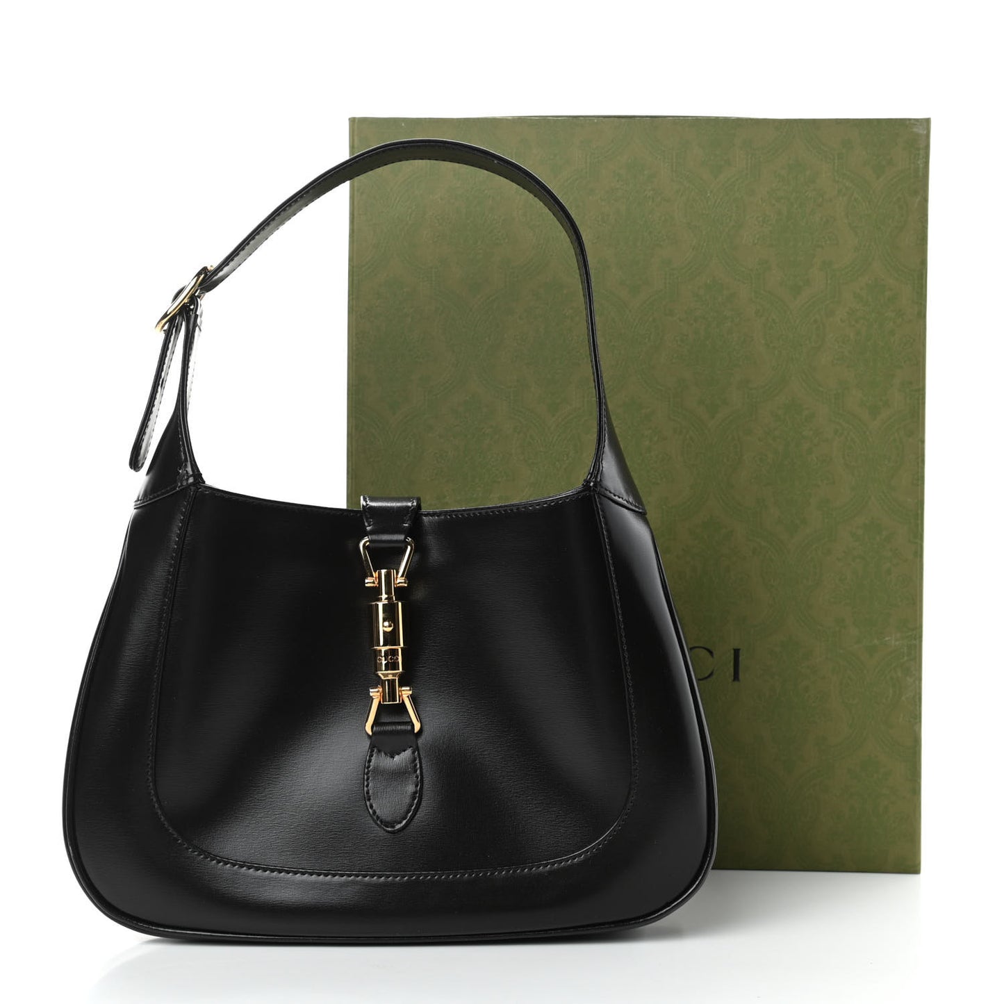 Boarded Dyana Lux Calfskin Small Jackie 1961 Hobo Black