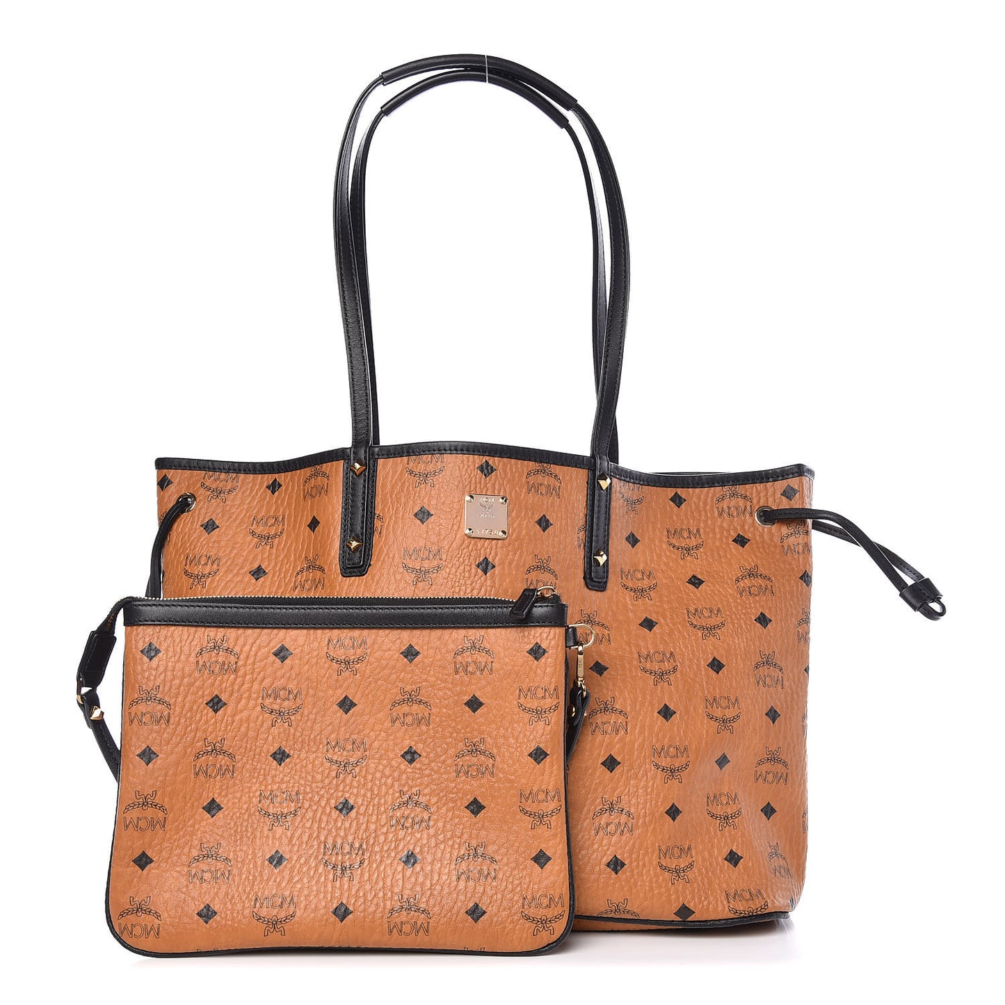 Visetos Medium Project Reversible Shopper Tote Cognac