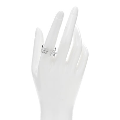 Gucci 18K White Gold Diamond Flora GG Open Ring 54 7 2 of 5