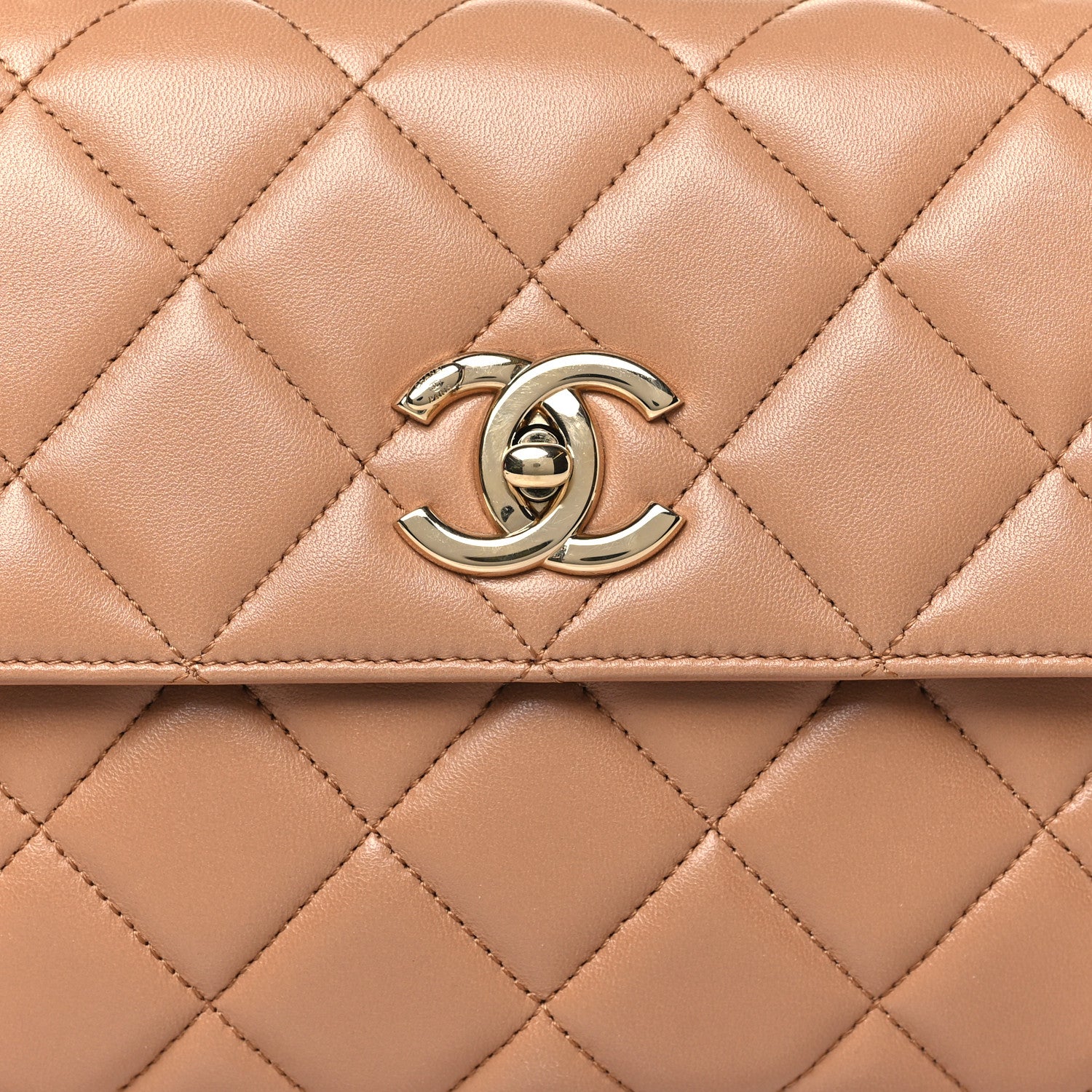 Chanel Lambskin Quilted Small Trendy CC Dual Handle Flap Bag Camel 8 of 10