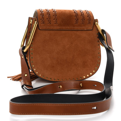 Chloe Suede Calfskin Braided Mini Hudson Shoulder Bag Caramel 3 of 9