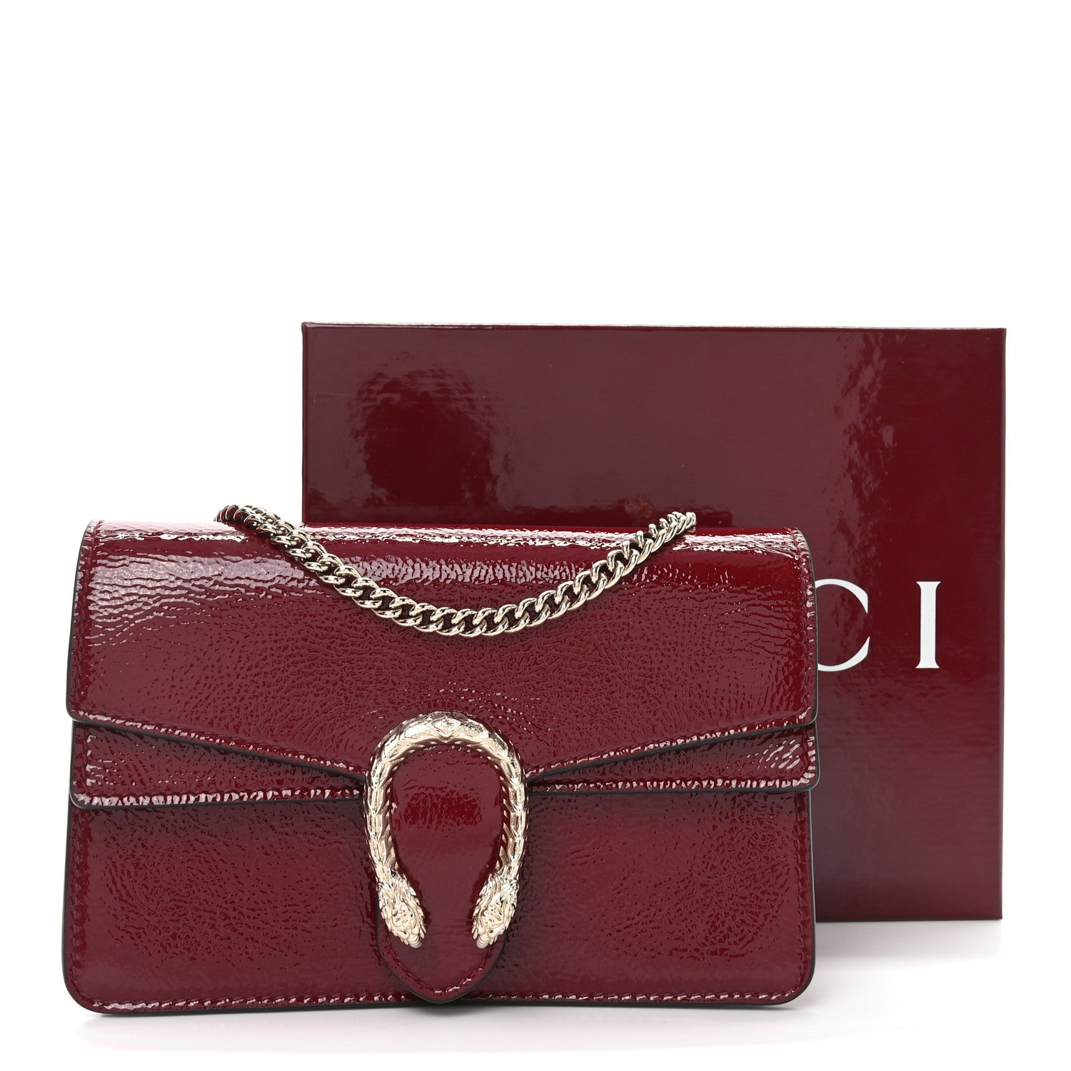 Gucci Crinkled Patent Mini Dionysus Shoulder Bag Rosso Ancora Red 10 of 10