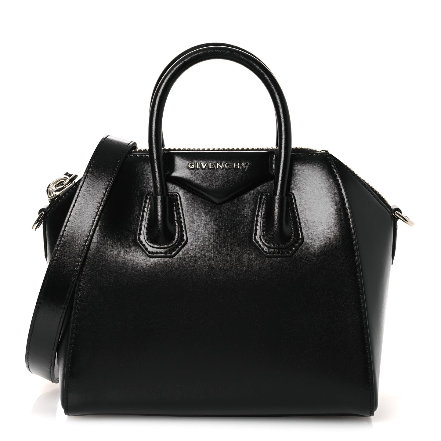 Shiny Lord Calfskin Mini Antigona Black