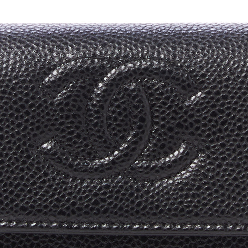Chanel Caviar Timeless CC Large Gusset Flap Wallet Black 5 of 9