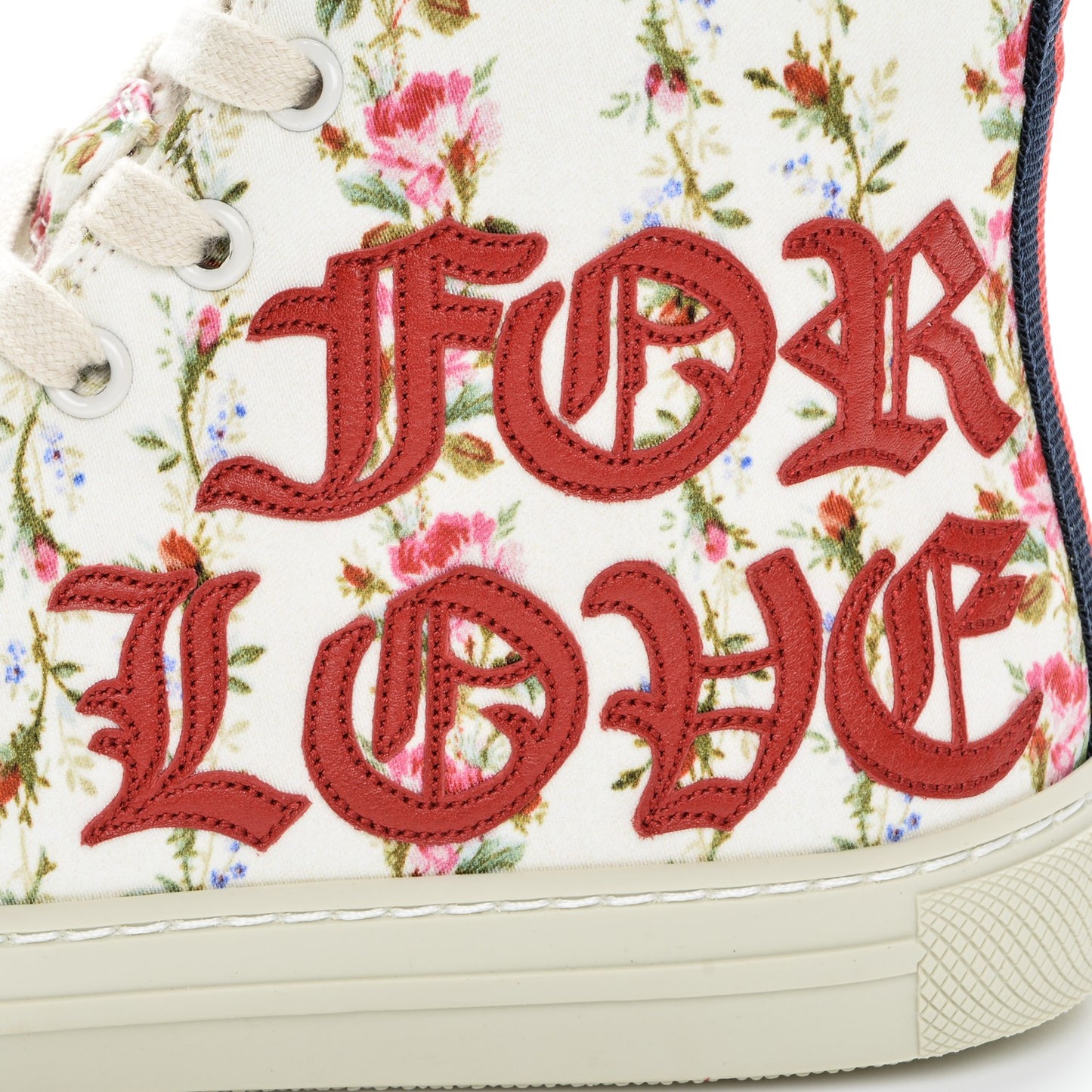 Canvas Romantic Print Major Blind For Love High Top Sneakers 35.5 in Ivory