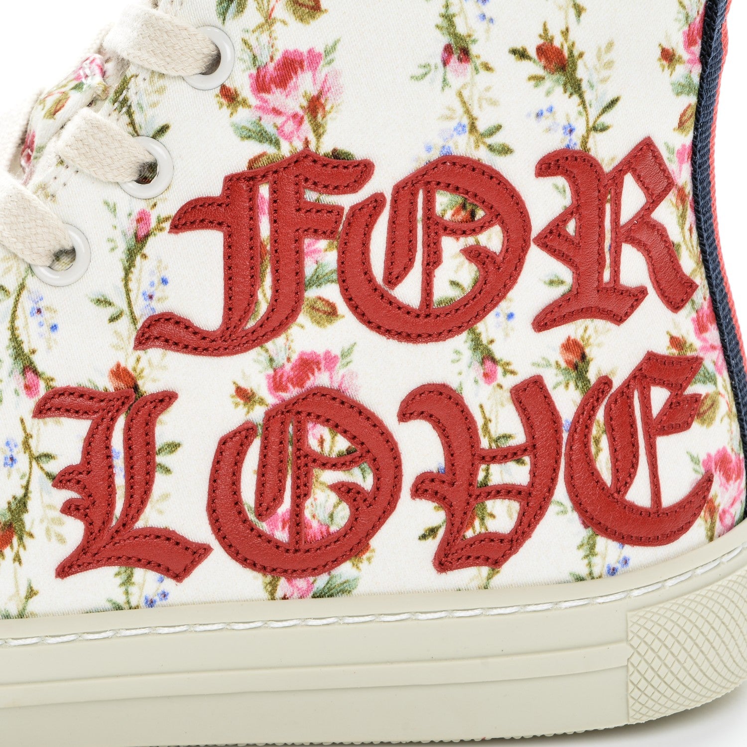 Gucci Canvas Romantic Print Major Blind For Love High Top Sneakers 35.5 in Ivory 7 of 11