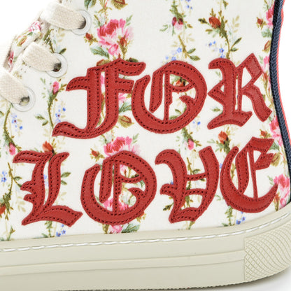 Gucci Canvas Romantic Print Major Blind For Love High Top Sneakers 35.5 in Ivory 7 of 11