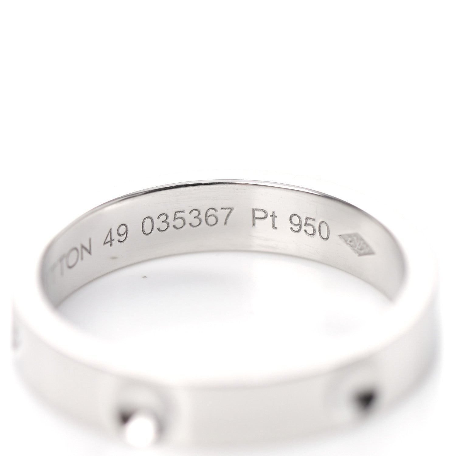 Louis Vuitton Platinum Empreinte Ring 49 4.75 5 of 5