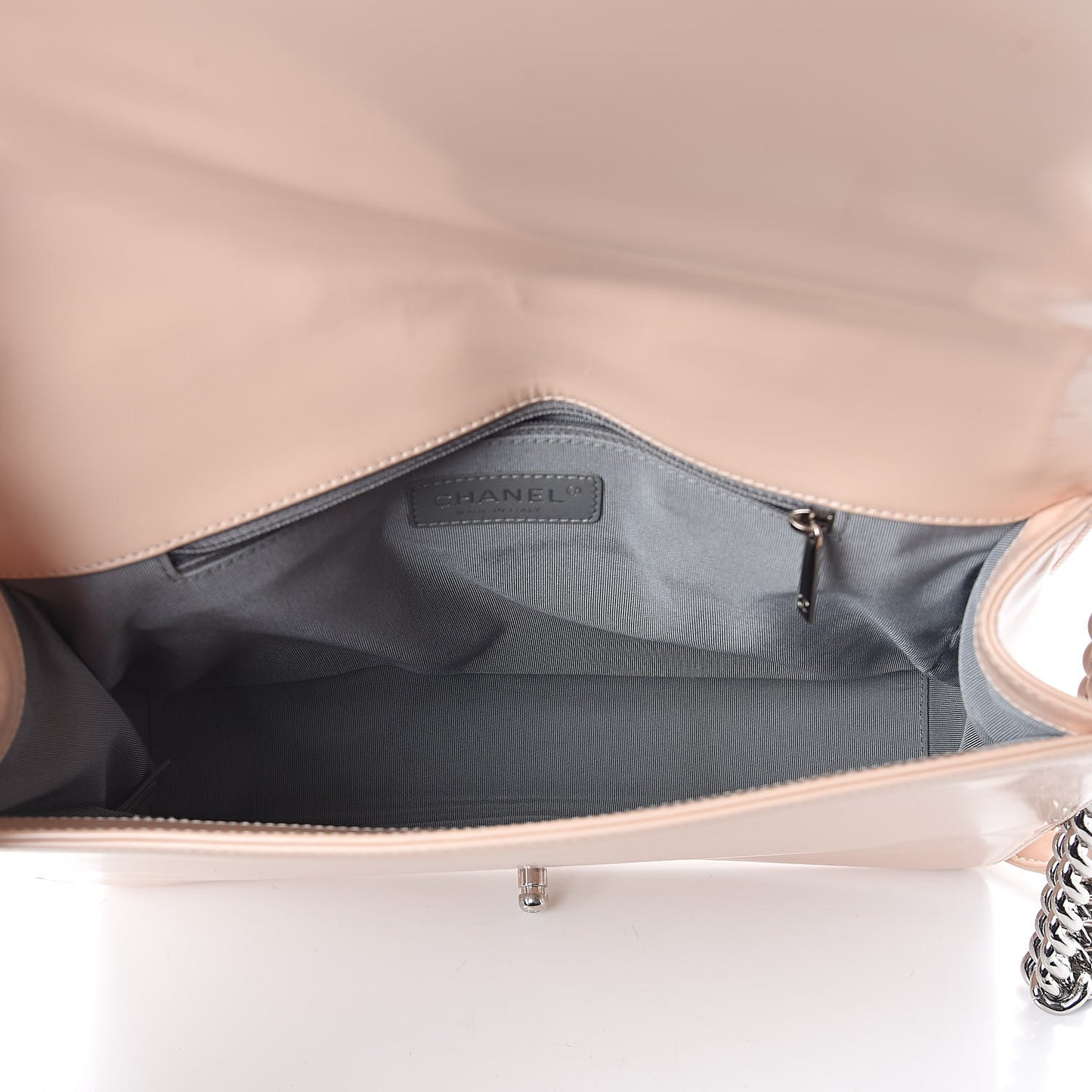 Glazed Calfskin Large Boy Flap Light Pink