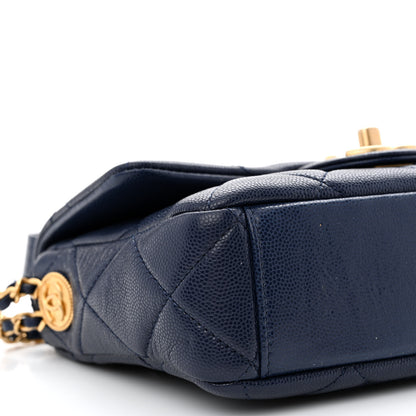 Chanel Caviar Quilted Small Twist Your Buttons Flap Blue 9 of 12