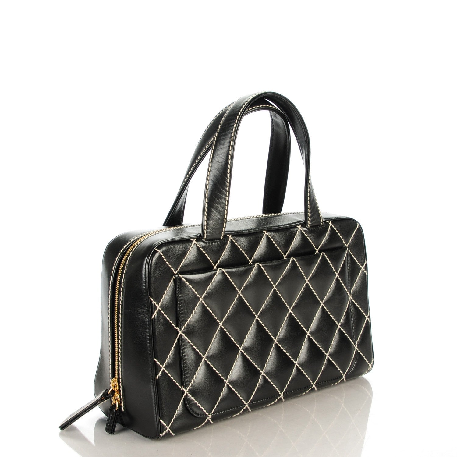 Chanel Calfskin Contrast Stitch Surpique Bowler Black 4 of 8