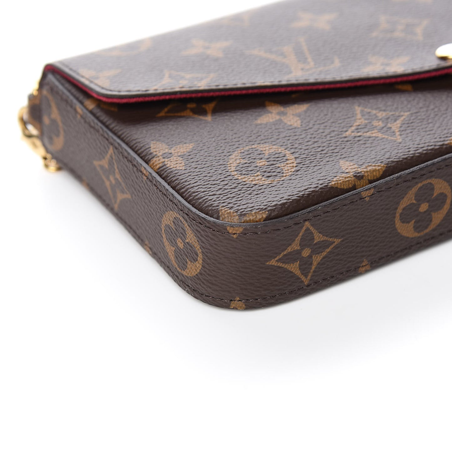 Monogram Pochette Felicie Chain Wallet Fuchsia