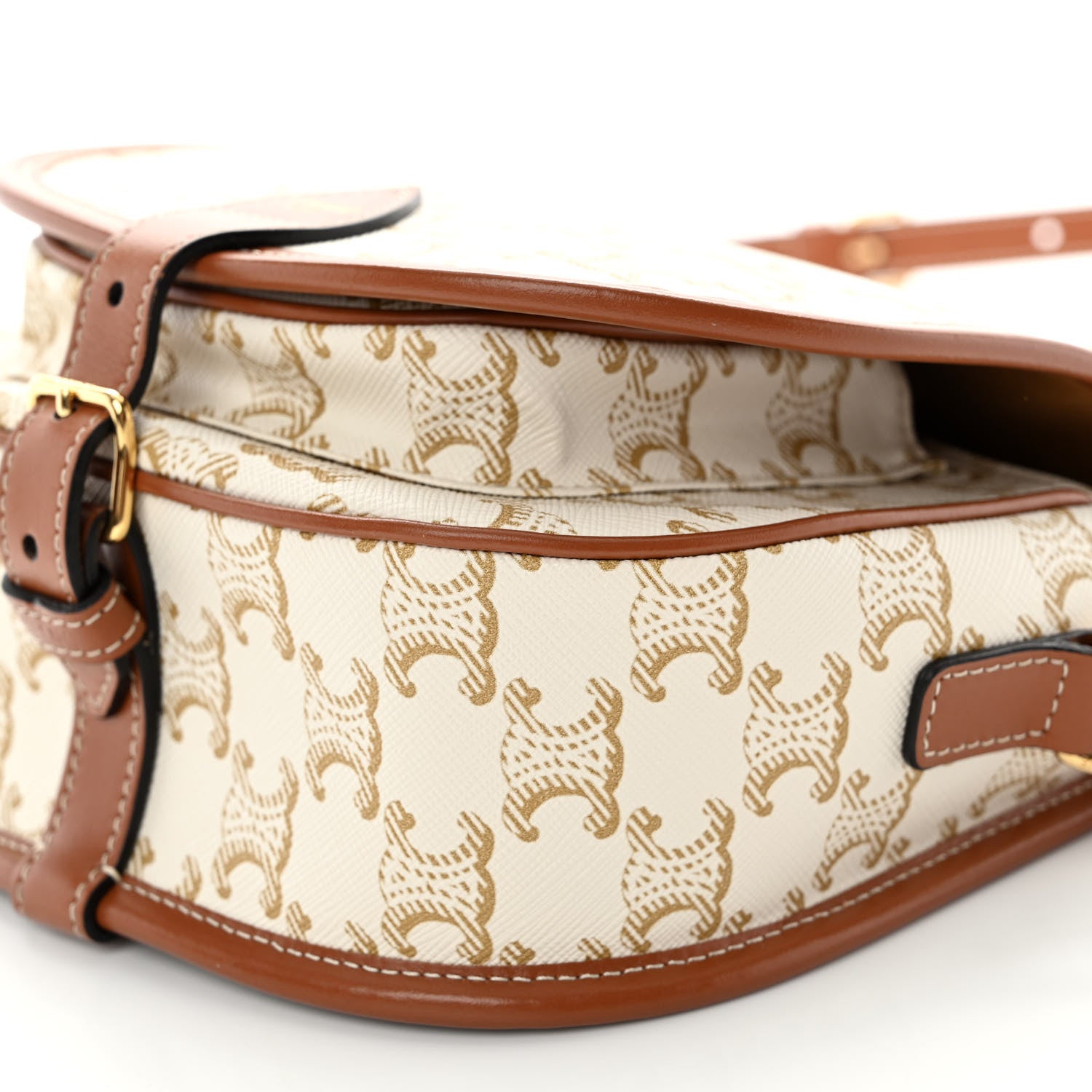 Celine Triomphe Canvas Medium Folco Bag White 9 of 9