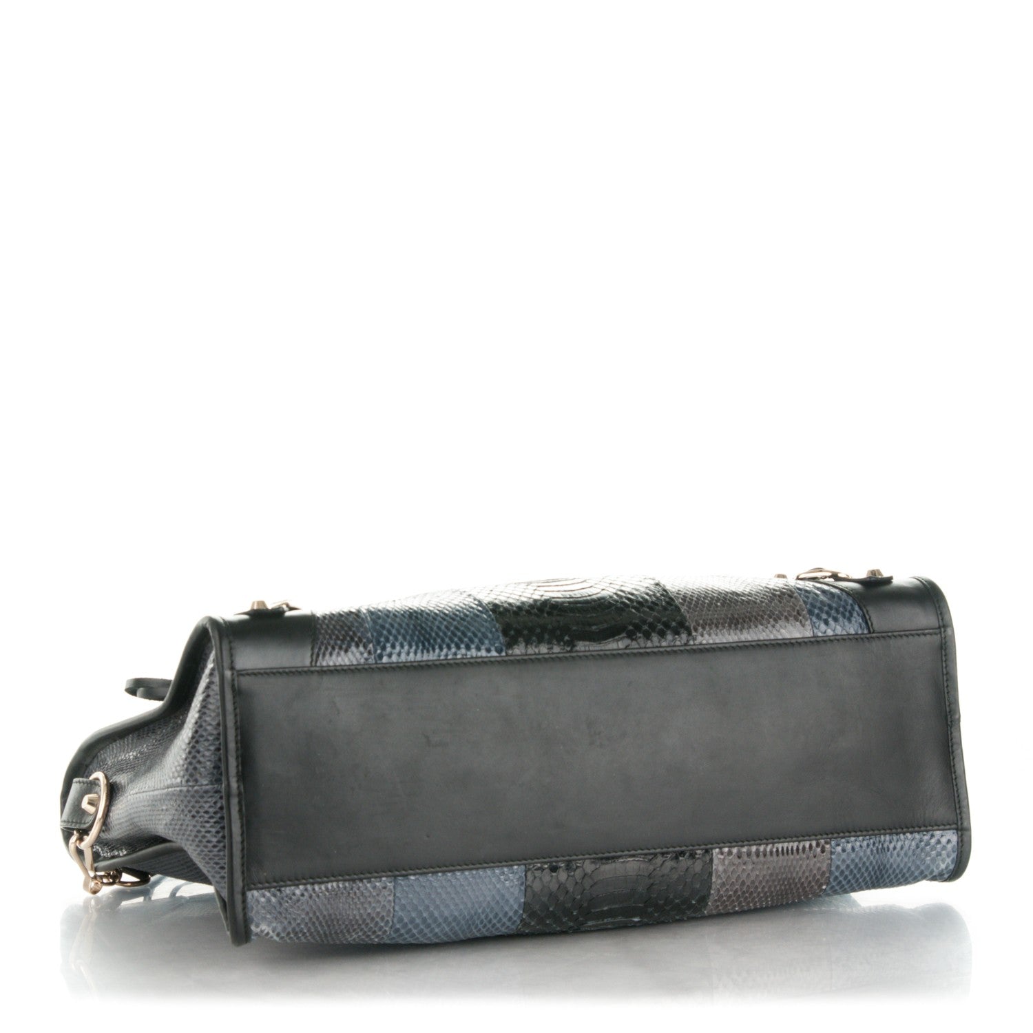 Balenciaga Snakeskin Calfskin Classic Silver Hardware City Bleu Black 5 of 9